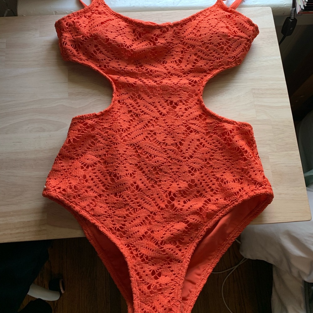 Aerie One-Piece Swimsuit with Lace and Cutouts